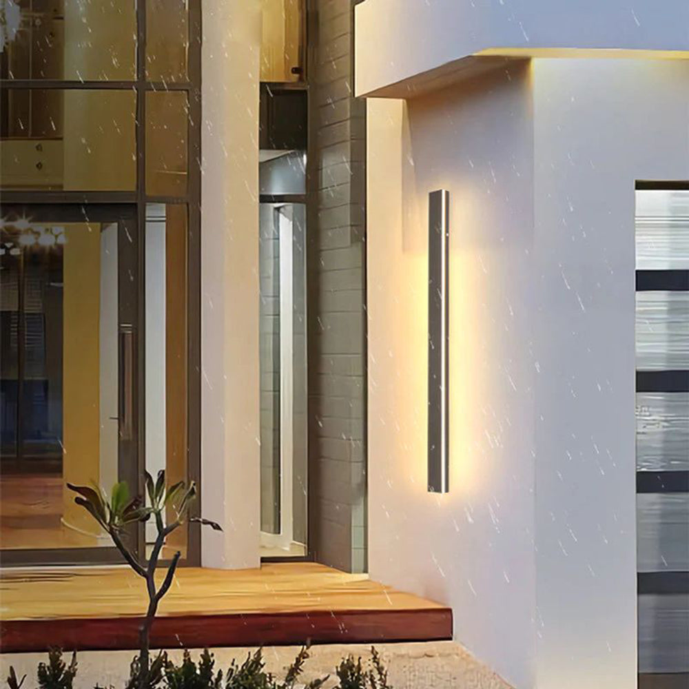 Wall Lamp Metal Acrylic 200.0 cm (78.7") Black Outdoor Facade Garden Hallway LED IP65 Weatherproof Linear Lighting | Thomler