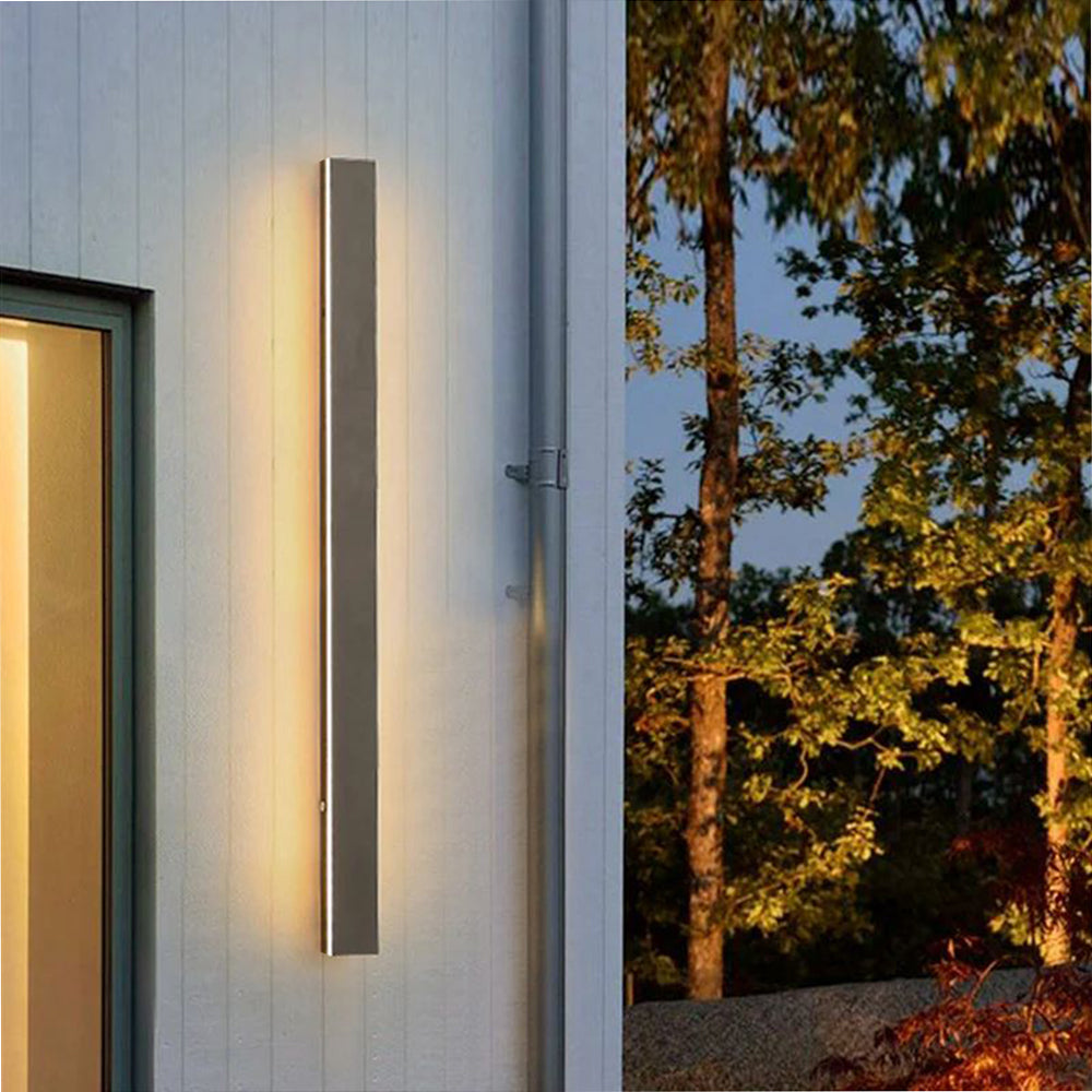 Wall Lamp Metal Acrylic 200.0 cm (78.7") Black Outdoor Facade Garden Hallway LED IP65 Weatherproof Linear Lighting | Thomler