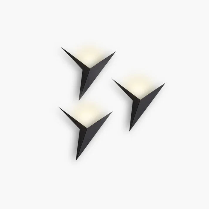 Wall Lamp Iron 20.0 cm Black Bedroom Living Room LED Lighting Origami Design | Thomler