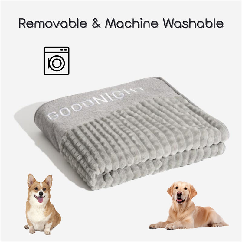 Dog Bed Crystal Velvet 80.0 cm x 64.0 cm Orthopedic Brown Indoor Sleeping Cushion Raised Rim Washable Pet Bed | Thomler