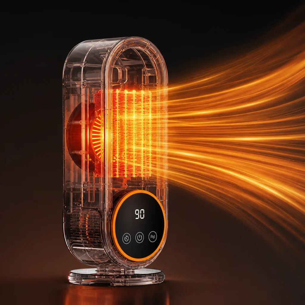 Ceramic Space Heater with Touch Controls & Tip-Over Safety – Instant Warmth, Quiet Operation for Bedroom, Office | Thomler