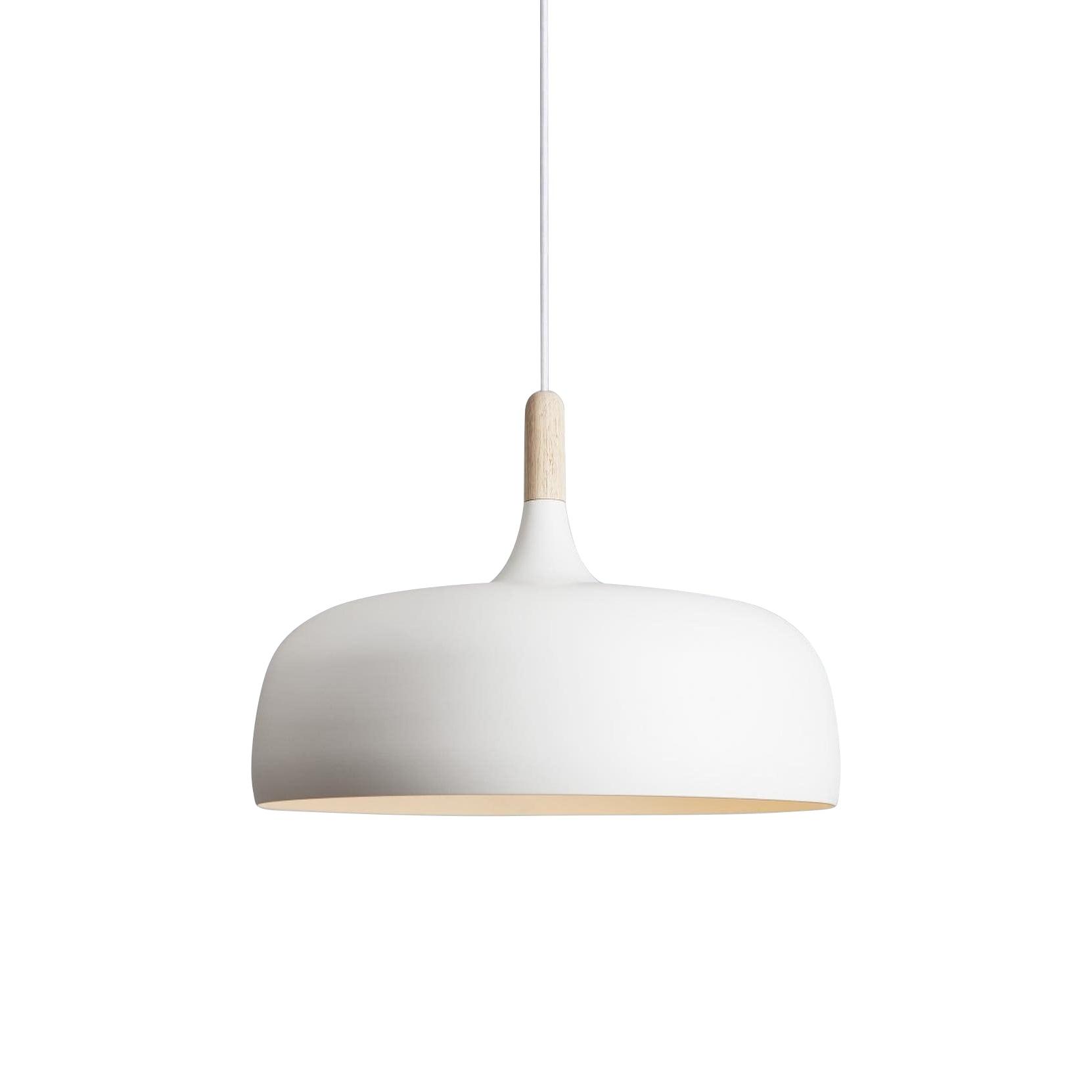 Hanging Ceiling Light Fixture with Wood Trim & Metal Shade for Kitchen Island, Dining Table, Breakfast Bar — Dimmable Compatible, Adjustable | Thomler