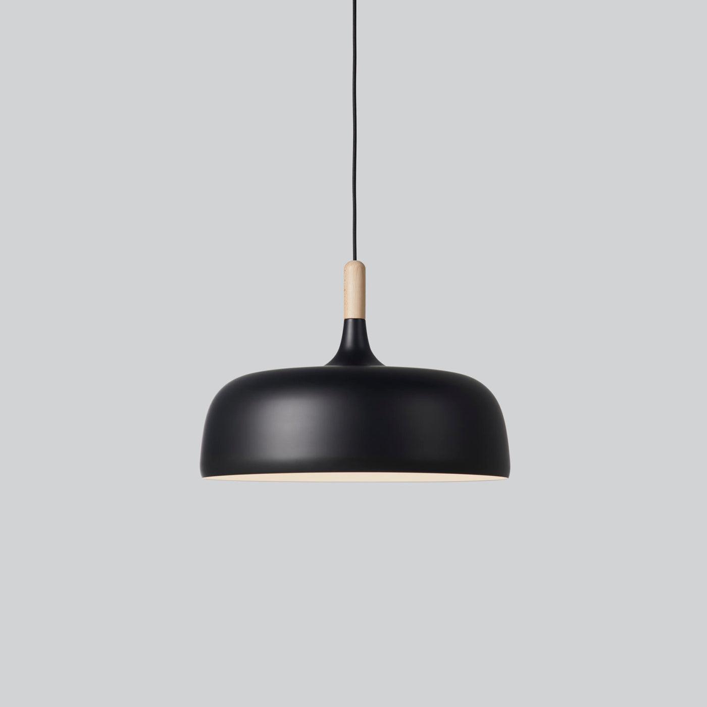 Hanging Ceiling Light Fixture with Wood Trim & Metal Shade for Kitchen Island, Dining Table, Breakfast Bar — Dimmable Compatible, Adjustable | Thomler