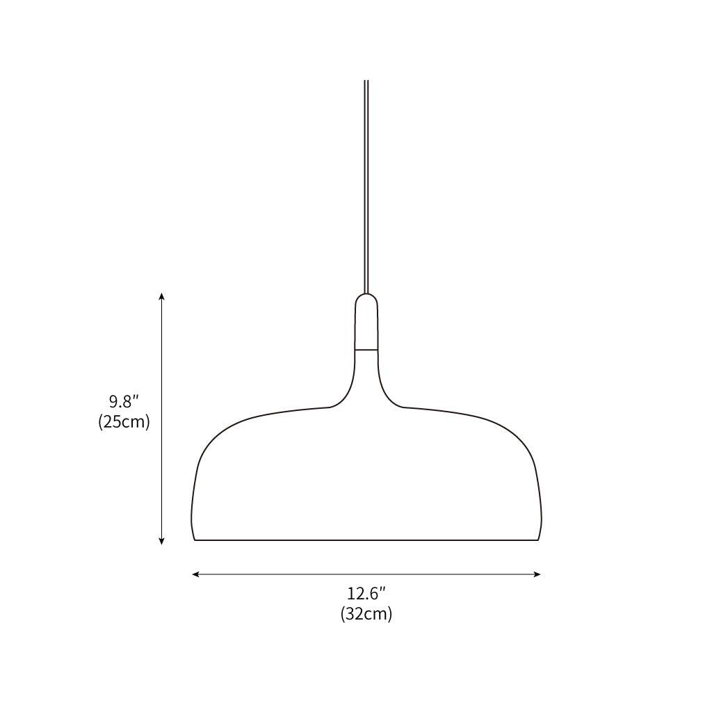 Hanging Ceiling Light Fixture with Wood Trim & Metal Shade for Kitchen Island, Dining Table, Breakfast Bar — Dimmable Compatible, Adjustable | Thomler