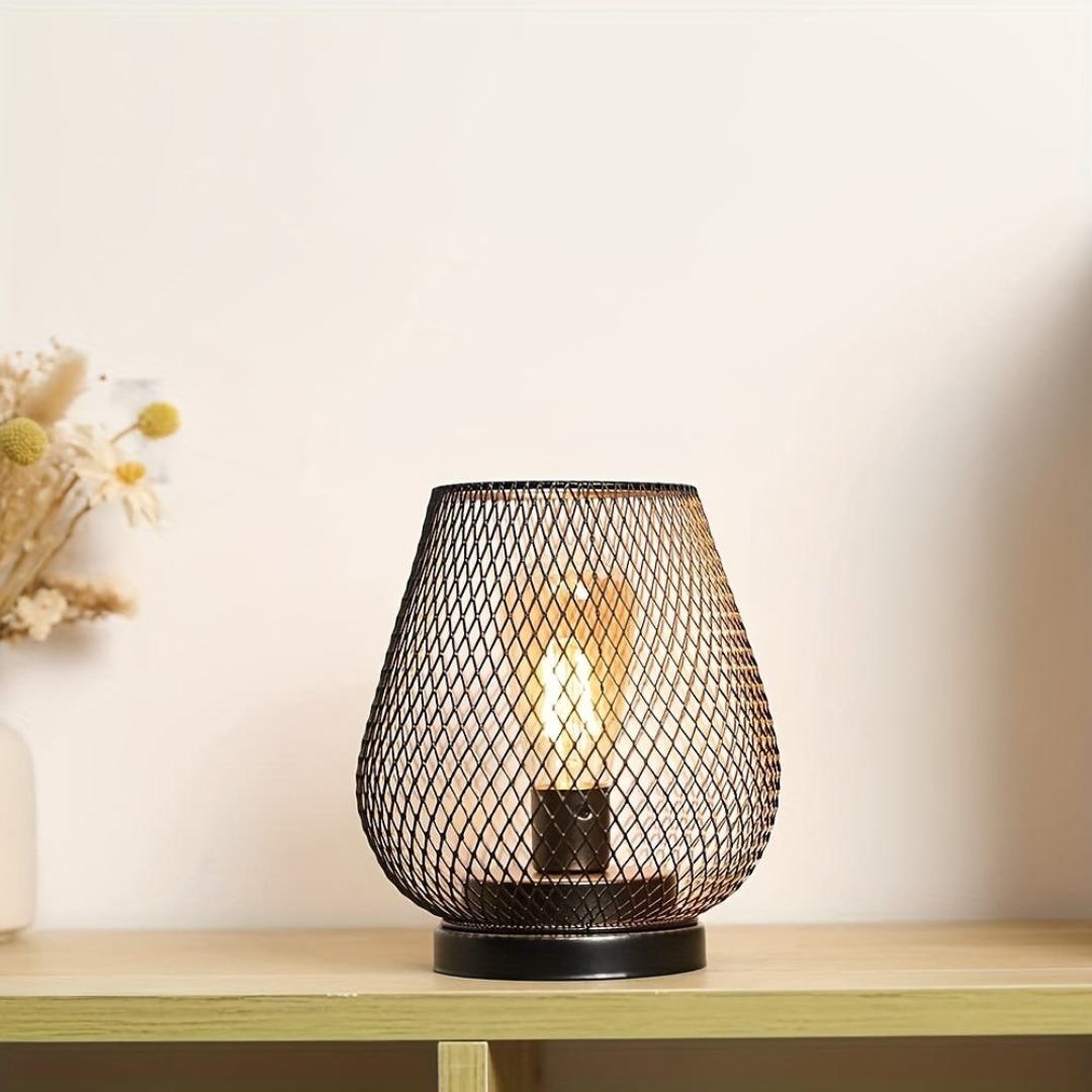 Battery-Operated Metal Lantern with Warm LED Light for Indoor and Outdoor Use | Vintage Matte Black Cordless Lamp | Thomler
