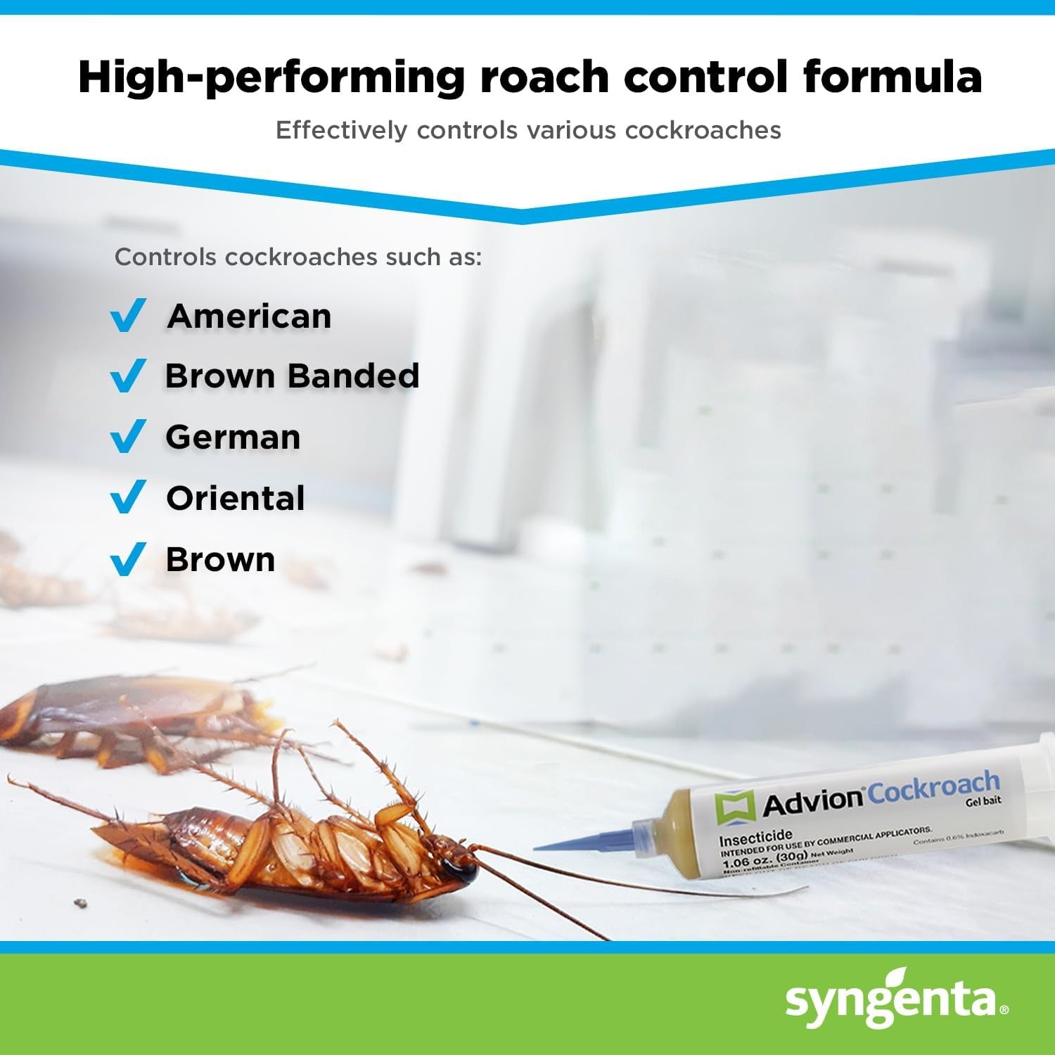 Roach Bait Gel Syringe for Indoor & Outdoor Pest Control, Non-Repellent Formula, Cockroach Killer for Kitchens & Homes | Thomler