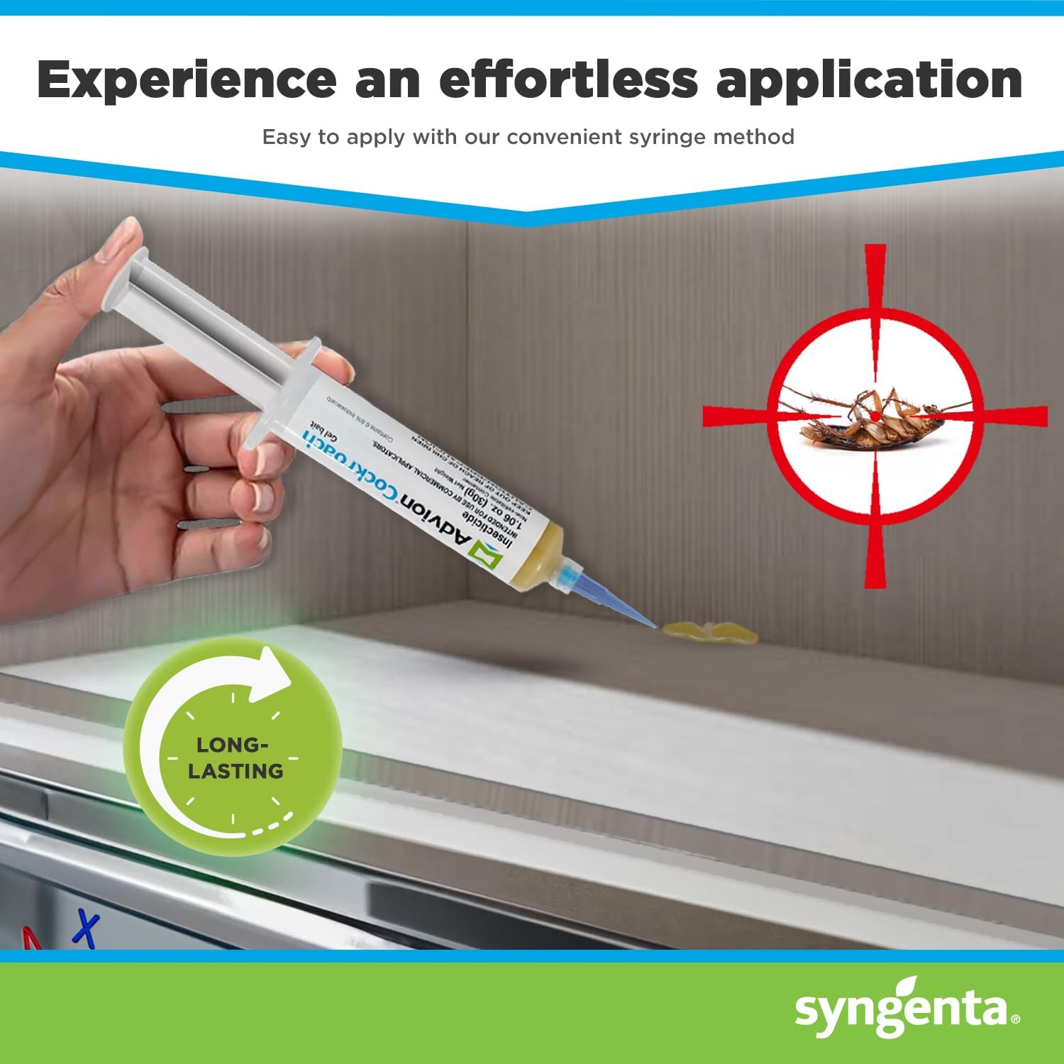Roach Bait Gel Syringe for Indoor & Outdoor Pest Control, Non-Repellent Formula, Cockroach Killer for Kitchens & Homes | Thomler