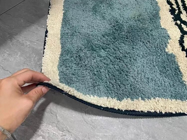 Bath Mat Polyester Acrylic 50.0 x 80.0 cm Multicolour Anti Slip Bathroom Rug Abstract Shower Mat | Thomler