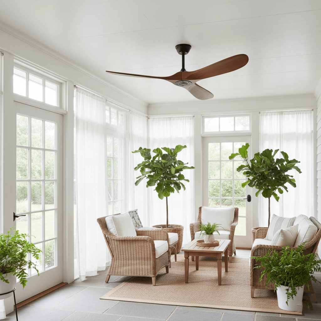 Breeze 42 in 52 in Ceiling Fan DC Motor Wooden Blades Indoor Living Room Bedroom Air Circulation | Thomler
