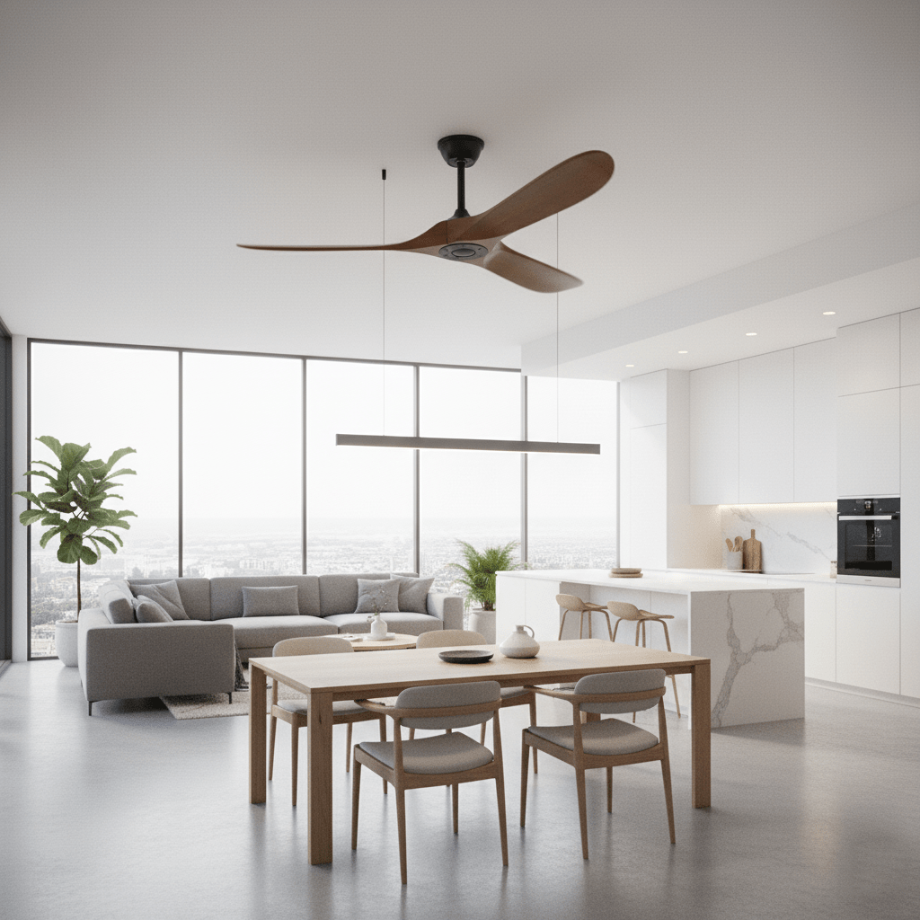 Breeze 42 in 52 in Ceiling Fan DC Motor Wooden Blades Indoor Living Room Bedroom Air Circulation | Thomler