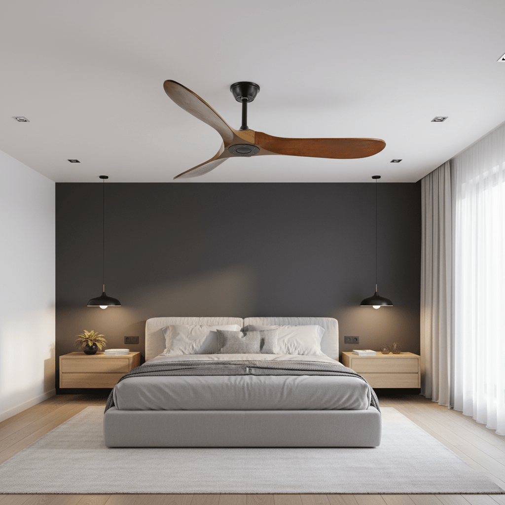 Breeze 42 in 52 in Ceiling Fan DC Motor Wooden Blades Indoor Living Room Bedroom Air Circulation | Thomler