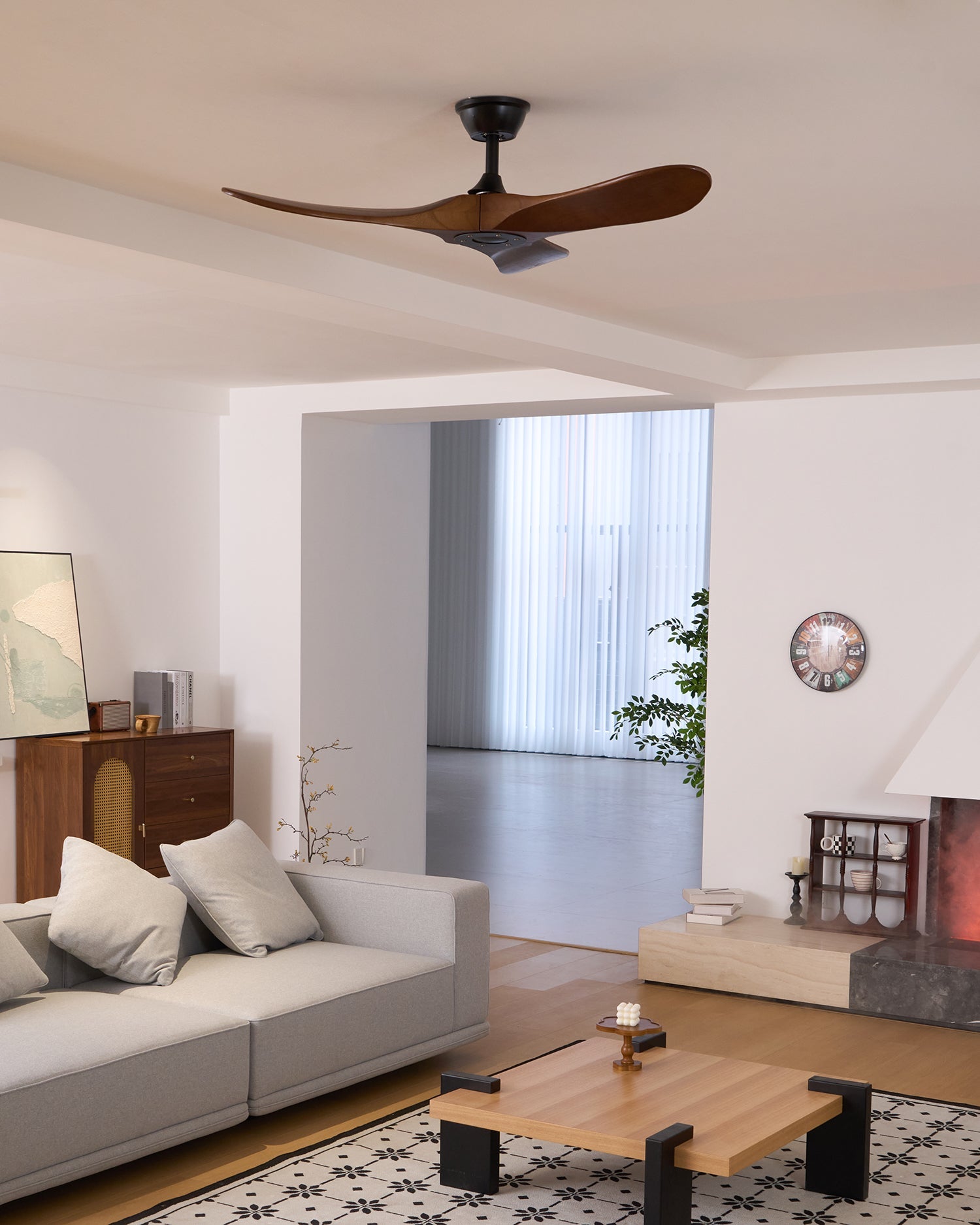Breeze 42 in 52 in Ceiling Fan DC Motor Wooden Blades Indoor Living Room Bedroom Air Circulation | Thomler