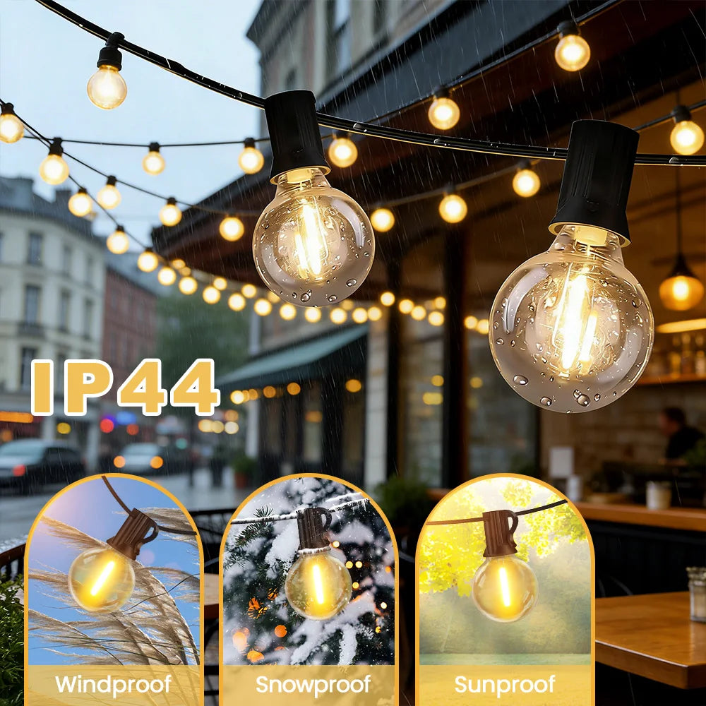 Remote-Controlled Globe String Lights with Dimming Function – Weather-Resistant LED Outdoor Lighting for Patio, Backyard, Wedding & Party | Thomler