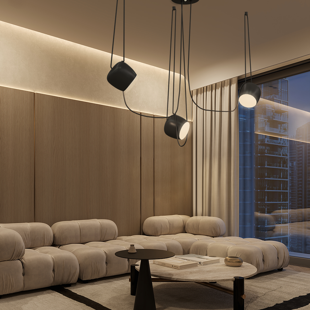 Pendant Light Aluminum 10W Dimmable 9.8 in Modern Living Room Kitchen Hanging Lamp Adjustable Cable Design | Thomler