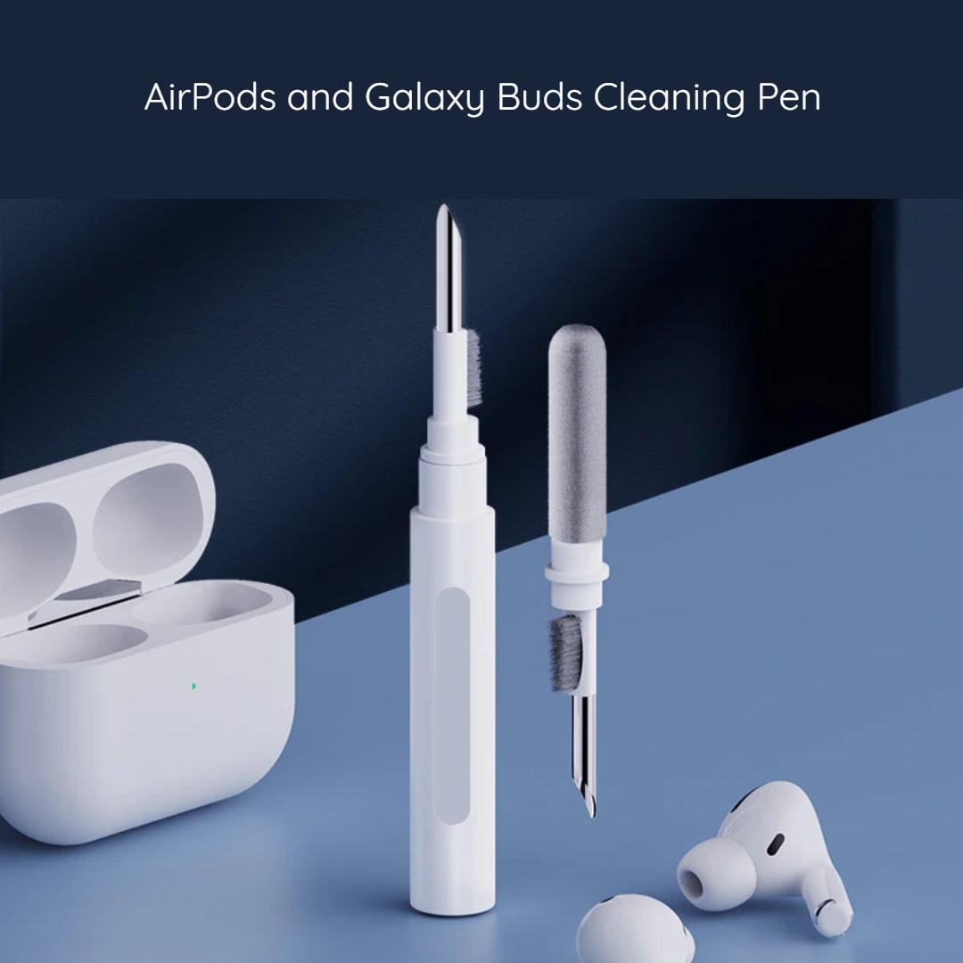 Wireless Earbuds Cleaning Tool 3-in-1 Pen with Brush, Sponge & Metal Tip for AirPods, Galaxy Buds & Charging Cases | Thomler