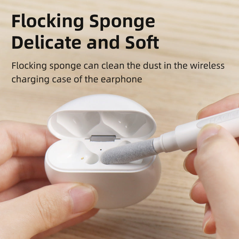 Wireless Earbuds Cleaning Tool 3-in-1 Pen with Brush, Sponge & Metal Tip for AirPods, Galaxy Buds & Charging Cases | Thomler