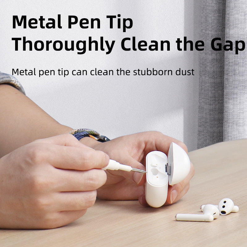 Wireless Earbuds Cleaning Tool 3-in-1 Pen with Brush, Sponge & Metal Tip for AirPods, Galaxy Buds & Charging Cases | Thomler