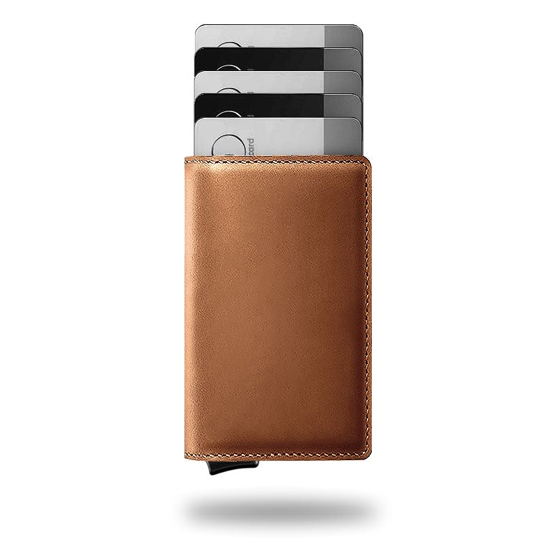 Wallet Premium Leather 9.5 cm RFID Blocking Fast Card Access Travel Everyday Compact Card Holder Billfold | Thomler