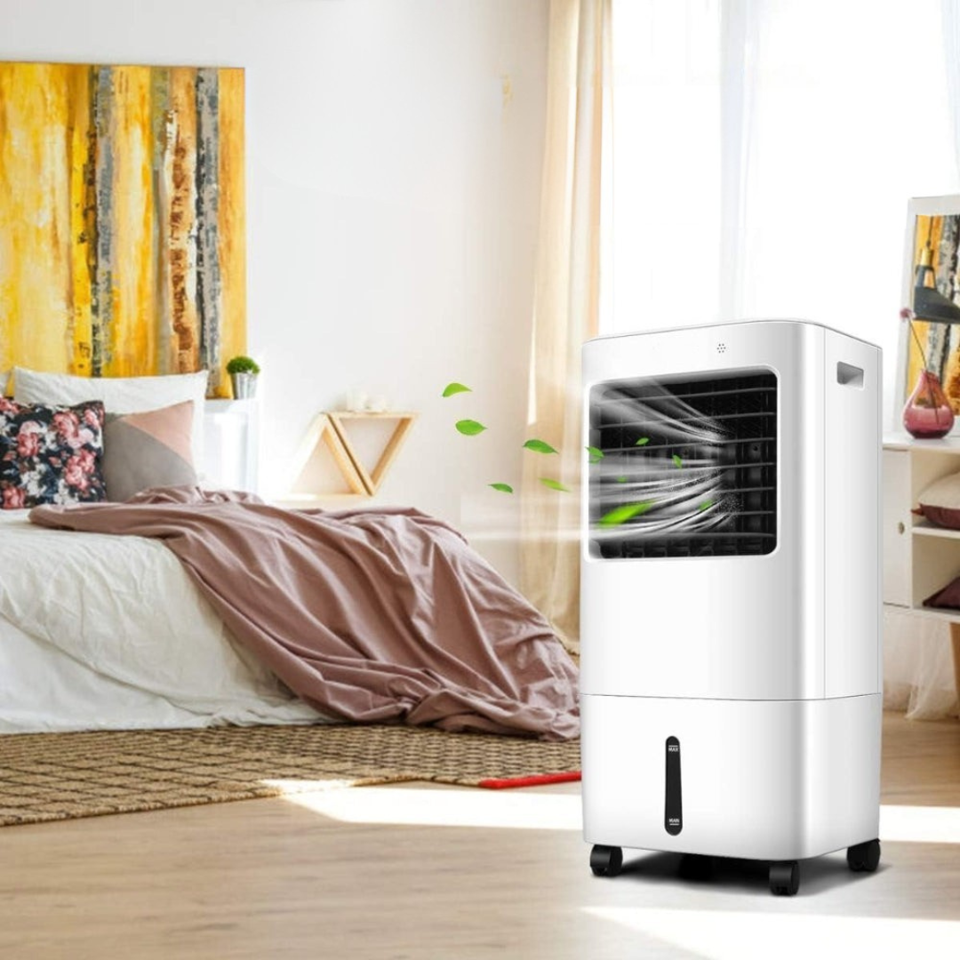 Evaporative Air Cooler with Remote & 2.6 Gal Water Tank – Tower Fan Humidifier for Bedroom Office Living Room | Thomler