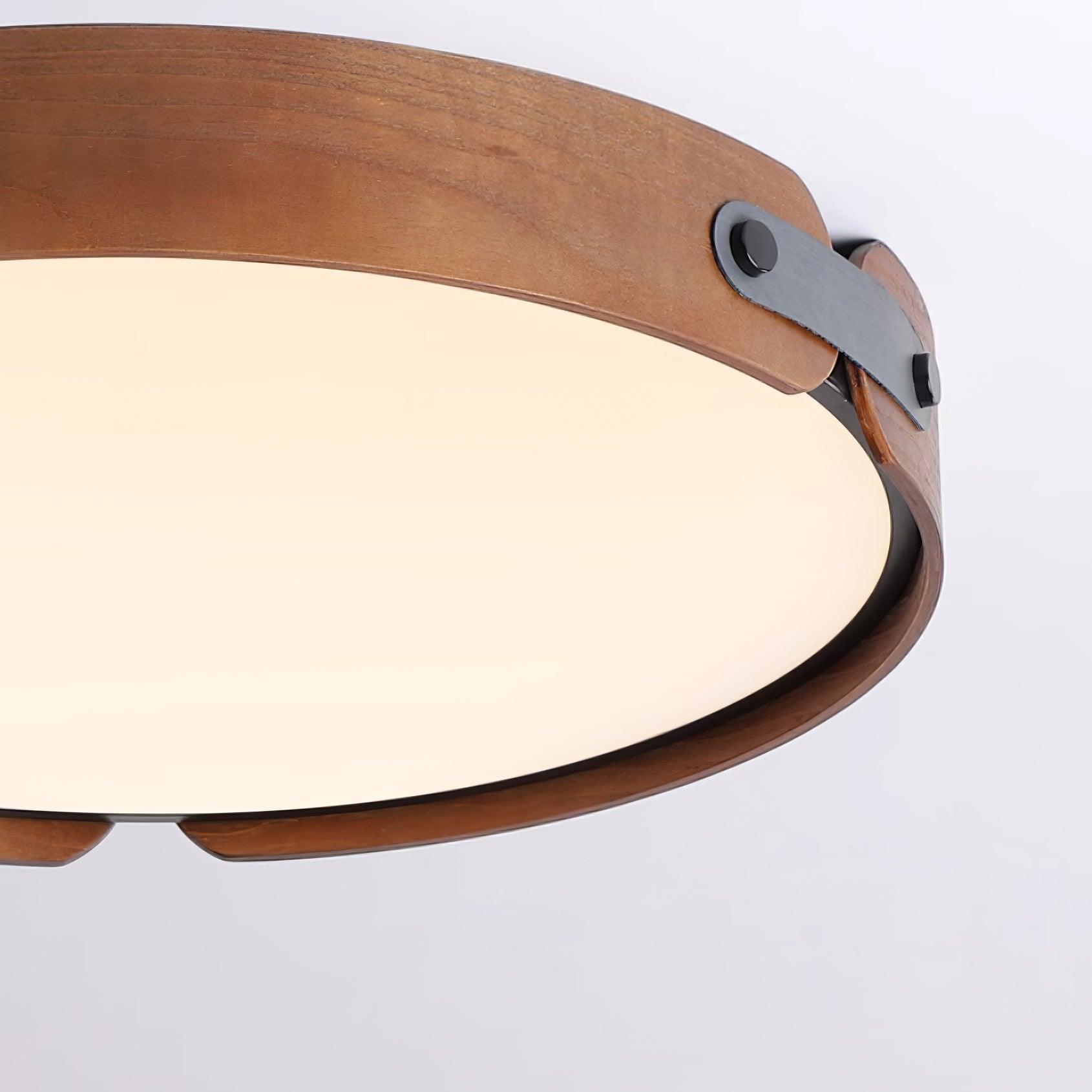 Ceiling Light Wood Integrated LED 16.5 in Remote Dimmable Bedroom Bathroom Wall Mount Fixture | Thomler
