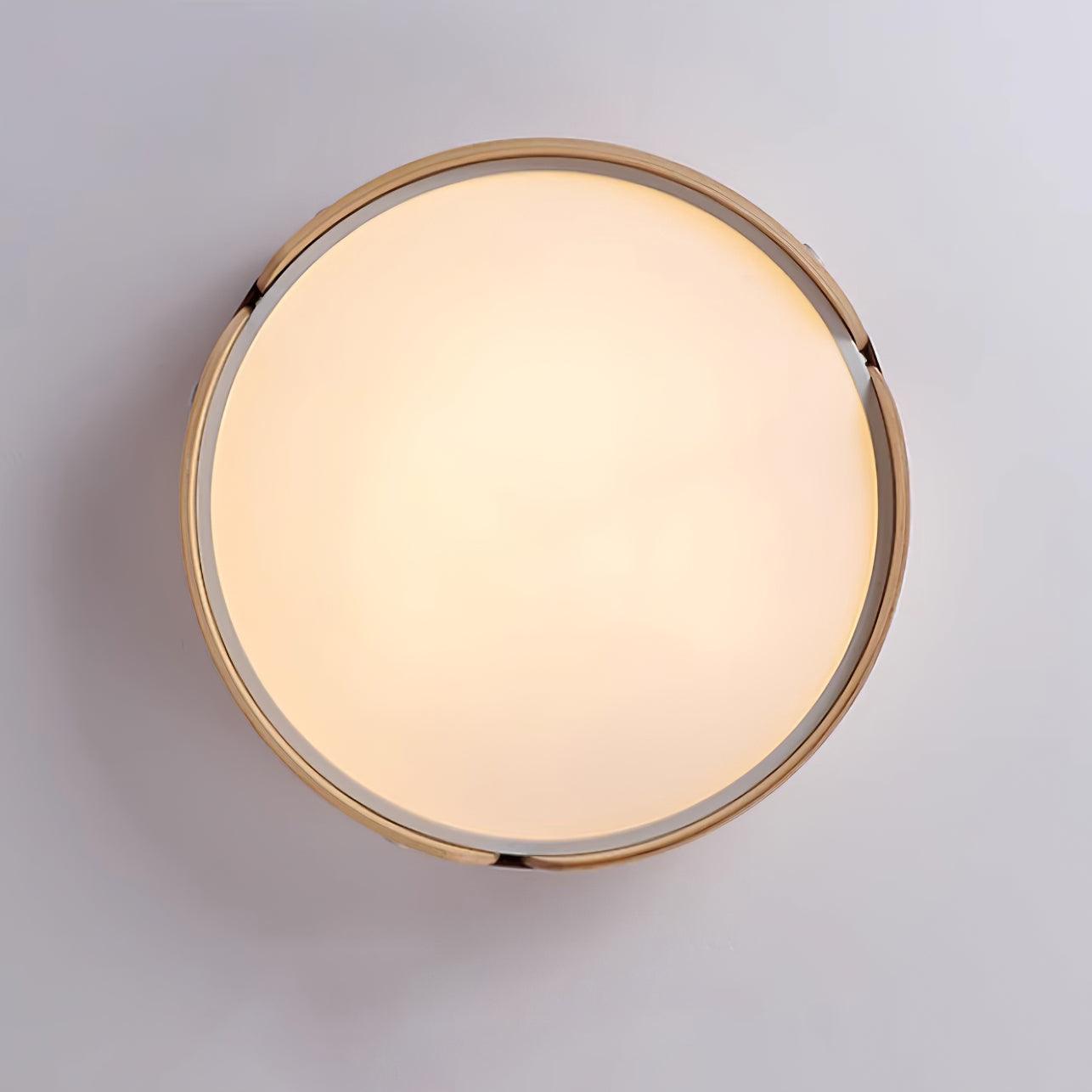 Ceiling Light Wood Integrated LED 16.5 in Remote Dimmable Bedroom Bathroom Wall Mount Fixture | Thomler