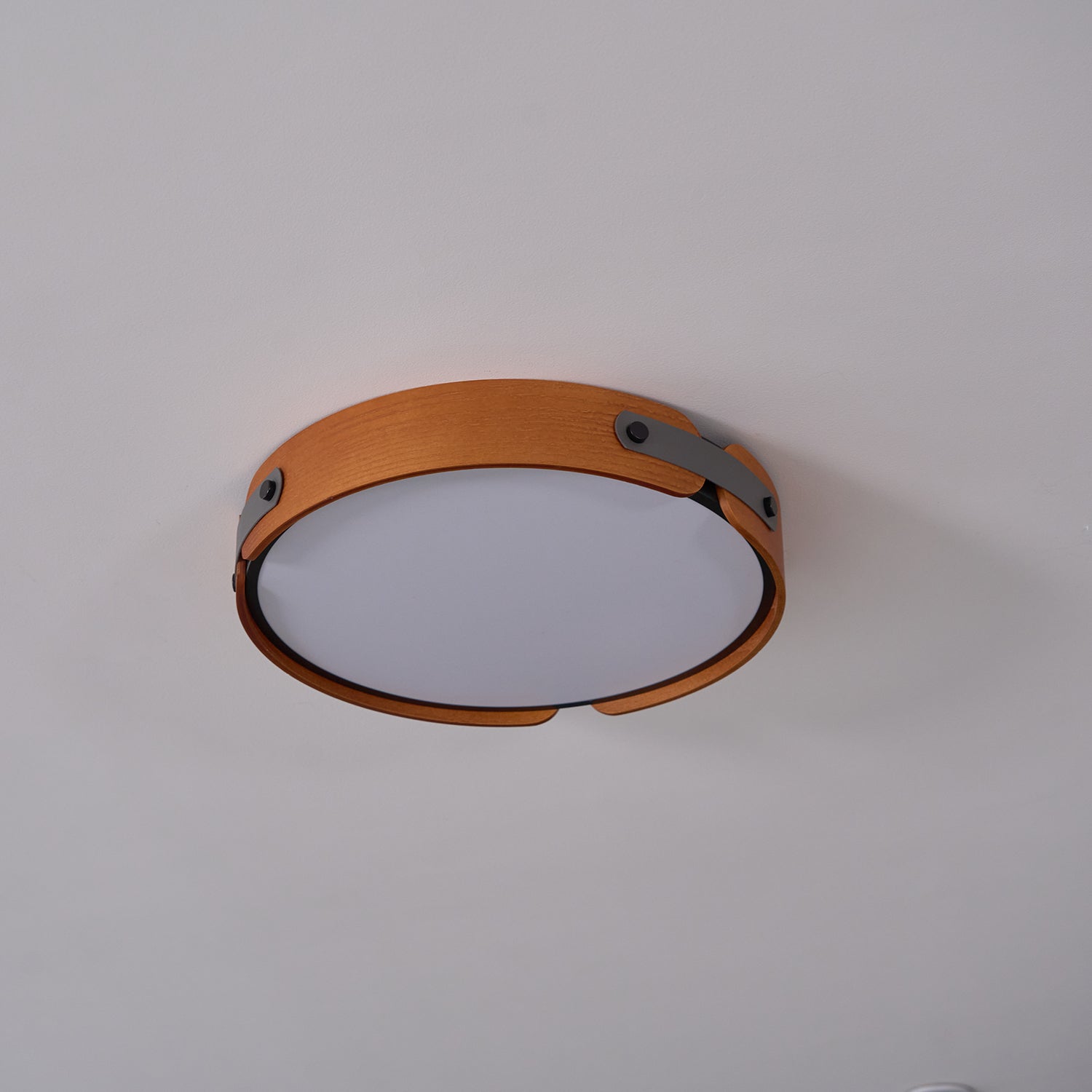 Ceiling Light Wood Integrated LED 16.5 in Remote Dimmable Bedroom Bathroom Wall Mount Fixture | Thomler
