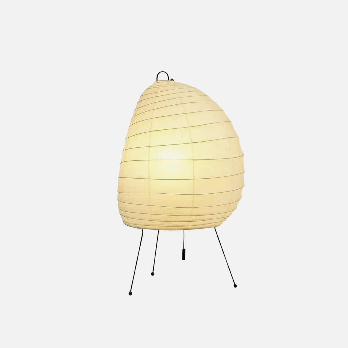 Table Lamp Rice Paper 10.2 in Sculptural White Bedroom Living Room Ambient Lighting Japandi Desk Light Soft Glow | Thomler