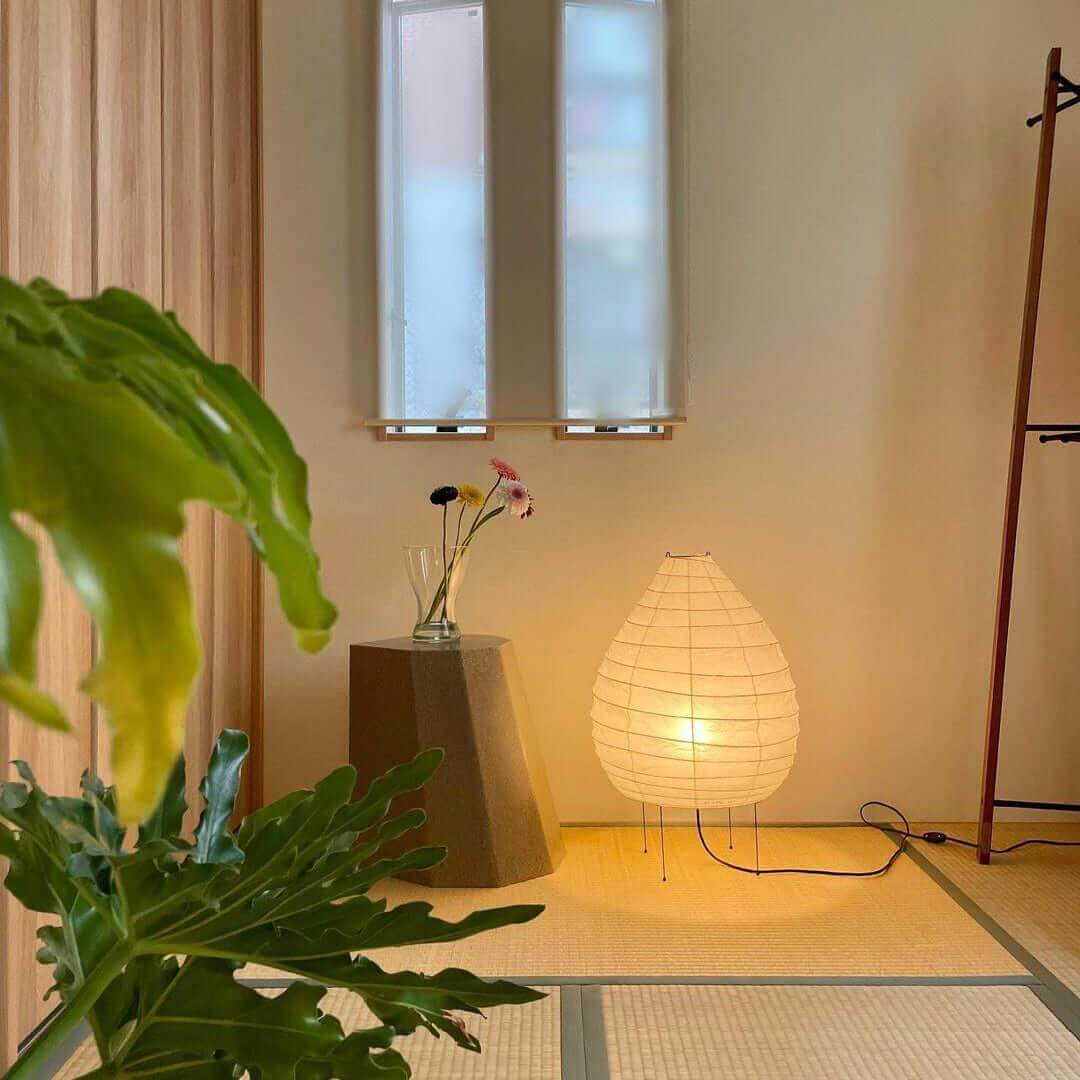 Table Lamp Rice Paper 24.4 in Warm Glow Bedroom Living Room Soft Ambient Lighting Minimalist Japanese Style Accent Light | Thomler