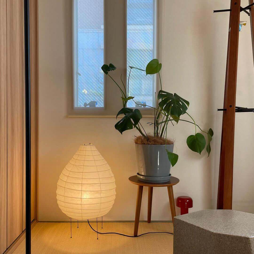 Table Lamp Rice Paper 24.4 in Warm Glow Bedroom Living Room Soft Ambient Lighting Minimalist Japanese Style Accent Light | Thomler