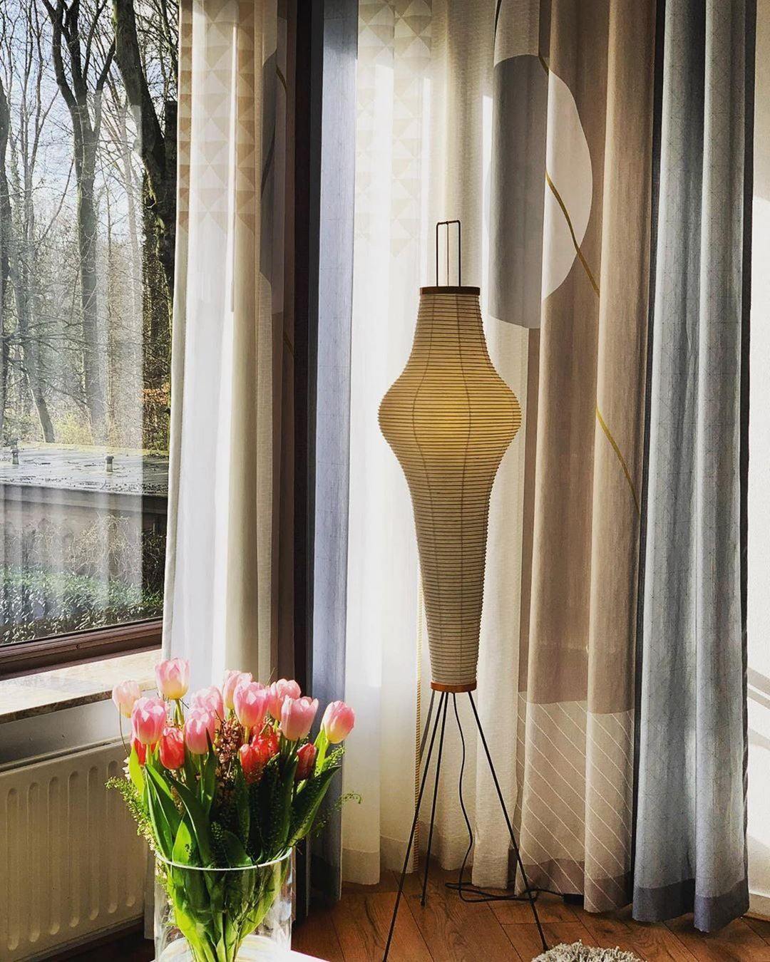 Floor Lamp Mulberry Paper Shade Ø 50.0 cm (19.7") White Living Room Bedroom Japandi Japanese Style Reading Light | Thomler