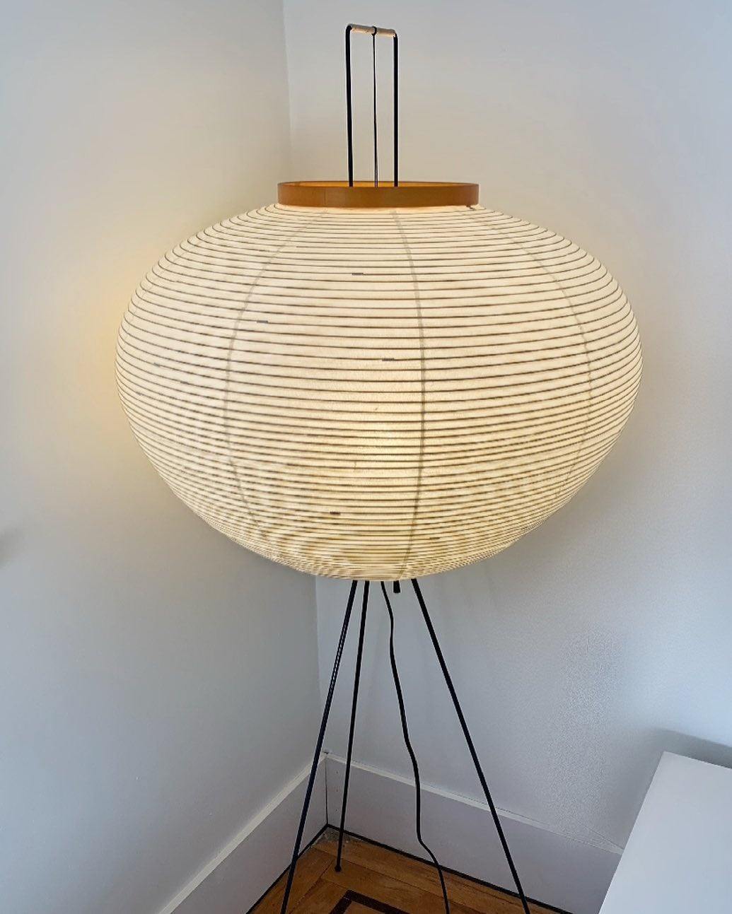 Floor Lamp Mulberry Paper Shade Ø 50.0 cm (19.7") White Living Room Bedroom Japandi Japanese Style Reading Light | Thomler