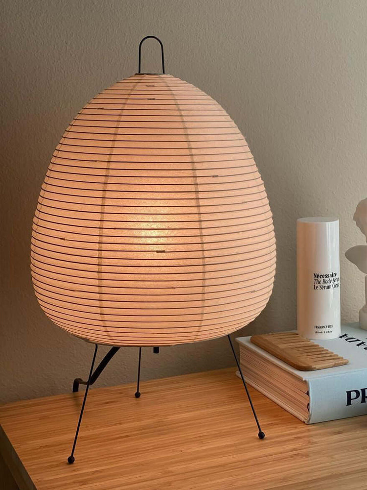 Table Lamp Rice Paper 16.9 in Indoor LED Bedroom Desk Nightstand Light | Thomler