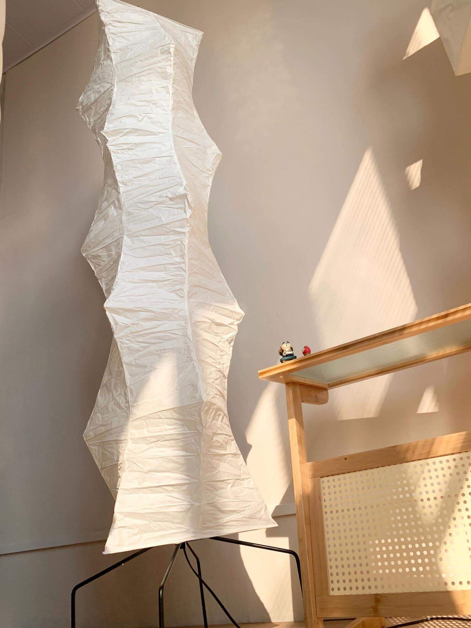 Floor Lamp Rice Paper Shade 72.8 in White Living Room Bedroom Ambient Lighting Japanese Style Tall Light | Thomler