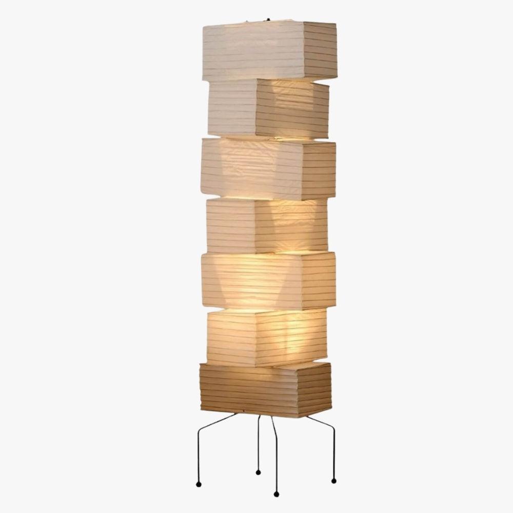 Floor Lamp Rice Paper Bamboo Silk 18.9 in Living Room Bedroom Ambient Lighting Mid Century Modern Standing Light | Thomler