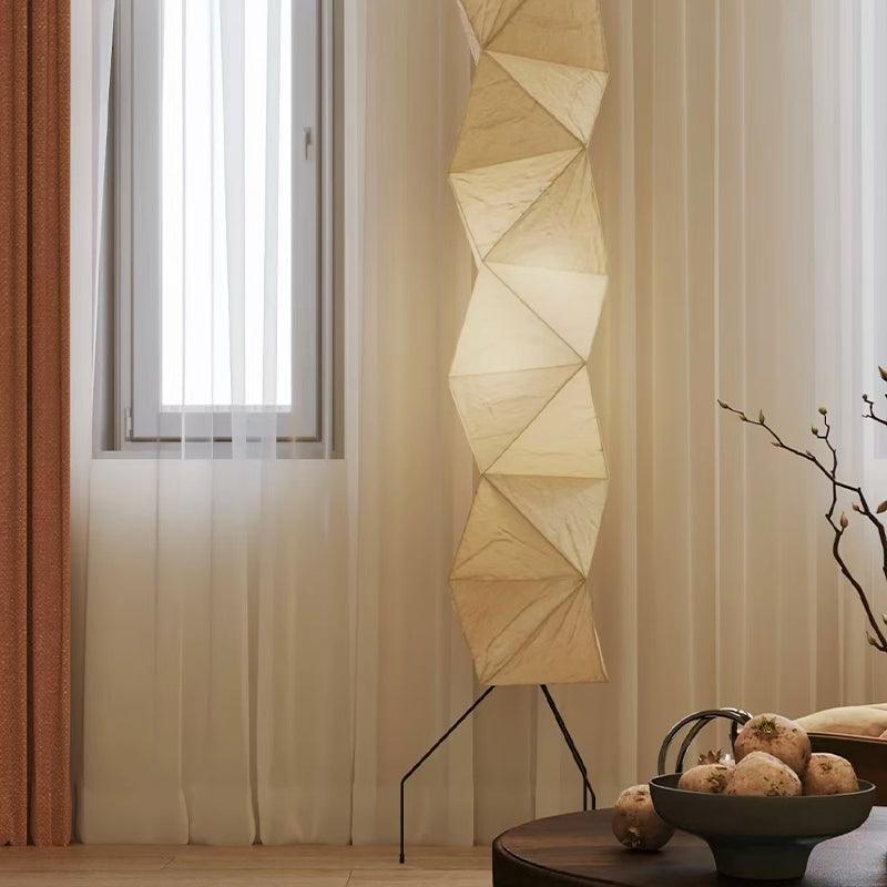 Floor Lamp Rice Paper Shade 74 in Soft Ambient Living Room Bedroom Lighting Japanese Style Standing Light | Thomler