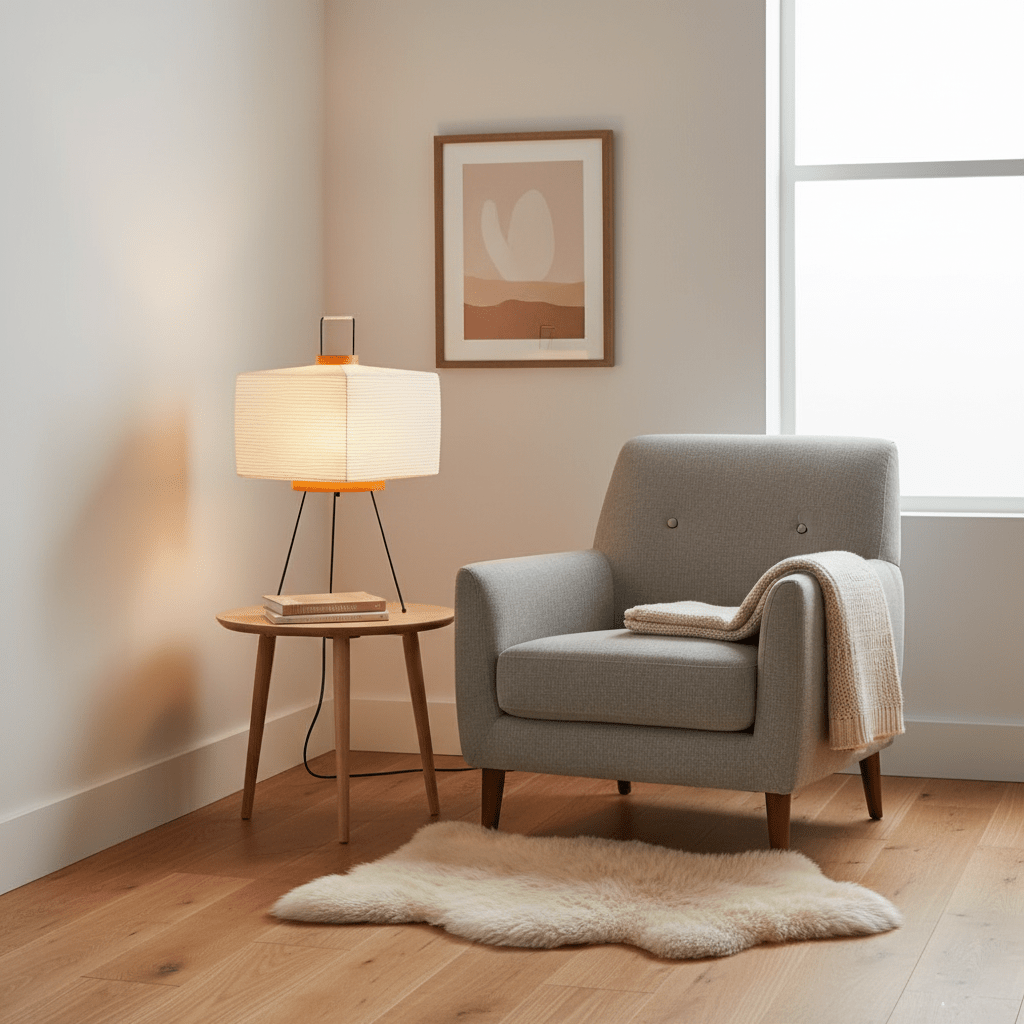 Table Lamp Rice Paper 16.9 in Indoor LED Bedroom Desk Nightstand Light | Thomler