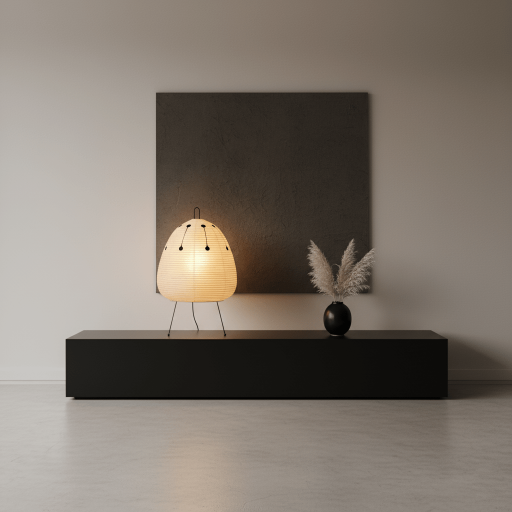 Table Lamp Rice Paper 16.9 in Indoor LED Bedroom Desk Nightstand Light | Thomler