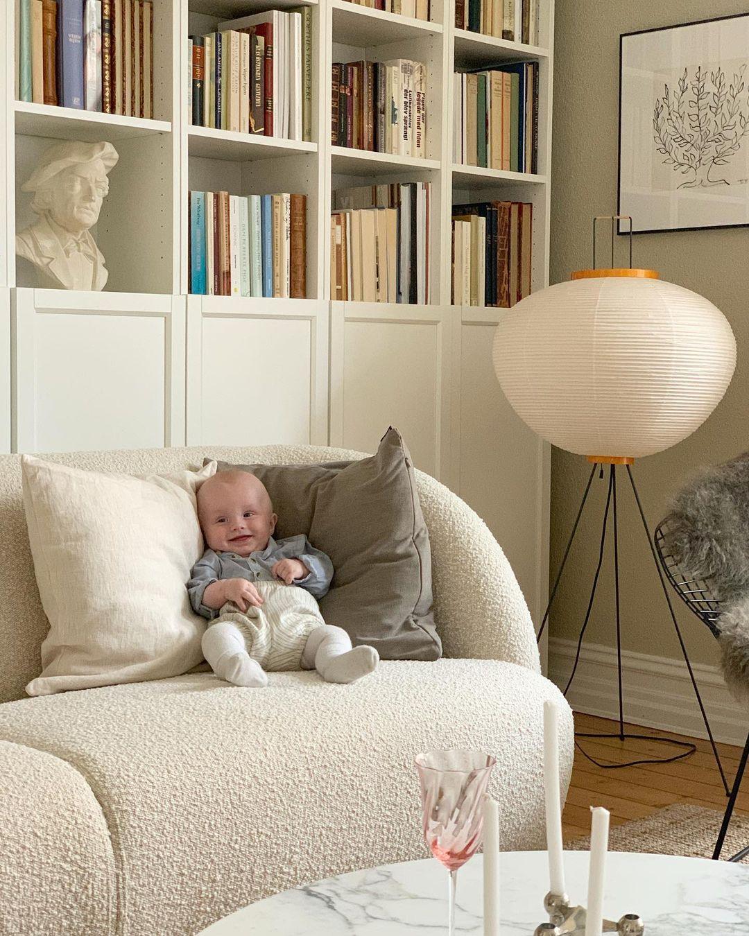 Akari Floor Lamp 47 in Mulberry Paper White Indoor Ambient Lighting Decorative Sculpture | Thomler