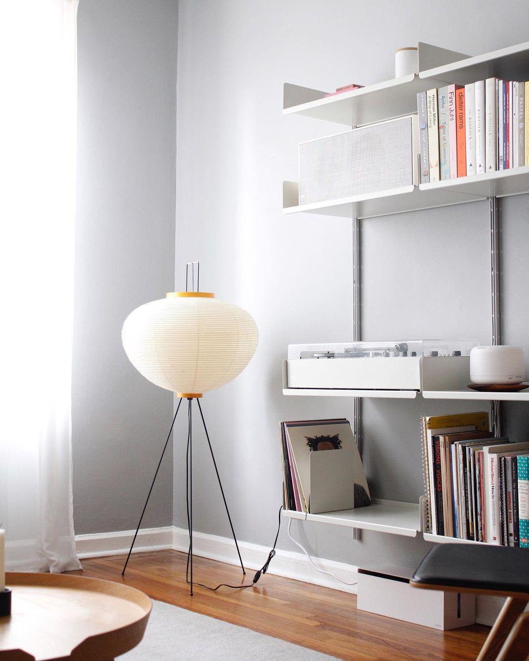 Akari Floor Lamp 47 in Mulberry Paper White Indoor Ambient Lighting Decorative Sculpture | Thomler
