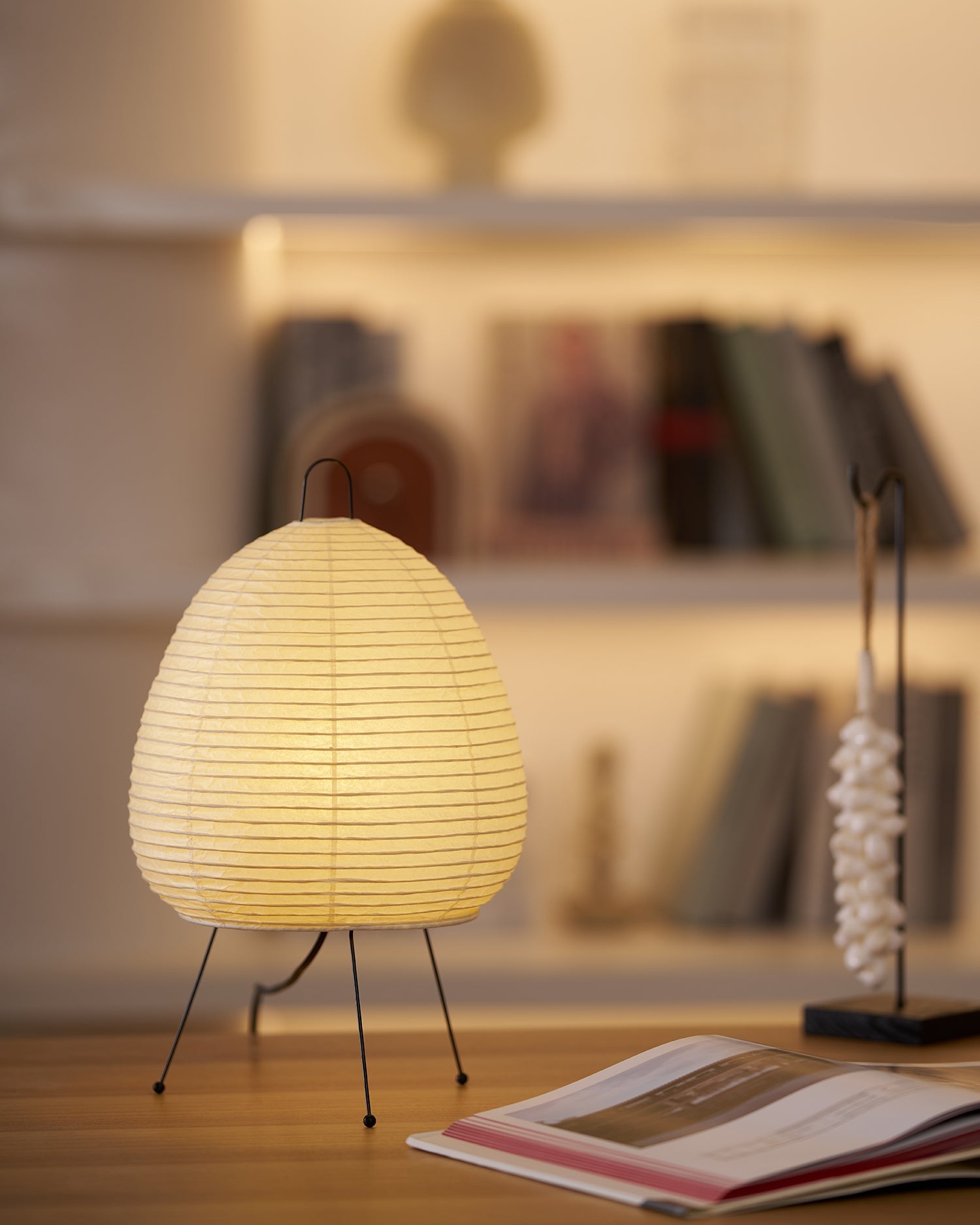 Table Lamp Rice Paper 16.9 in Indoor LED Bedroom Desk Nightstand Light | Thomler