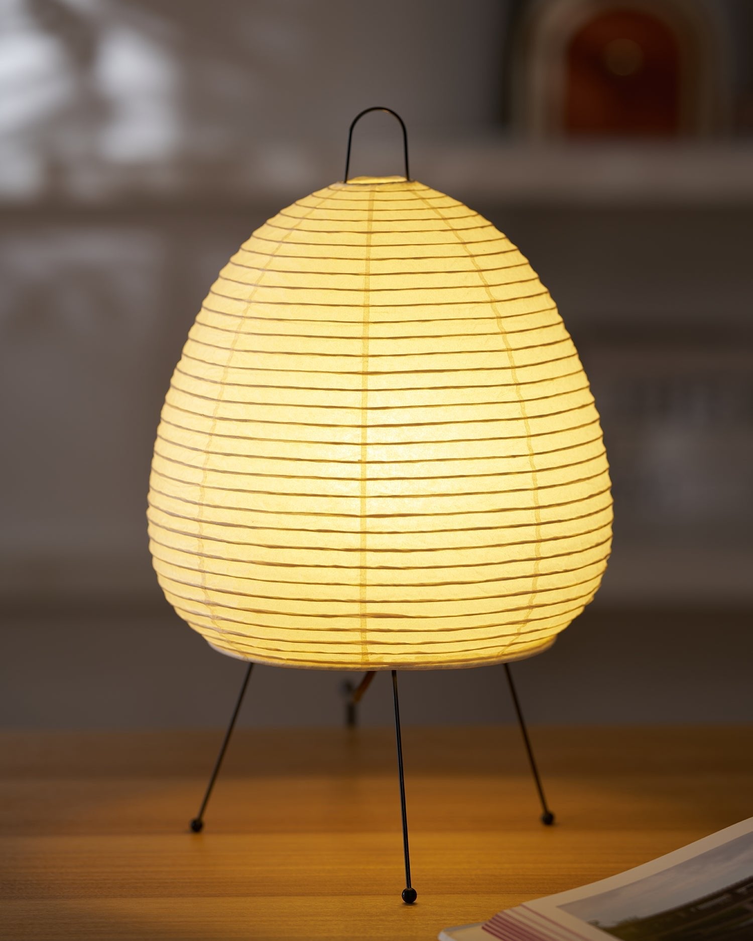 Table Lamp Rice Paper 16.9 in Indoor LED Bedroom Desk Nightstand Light | Thomler