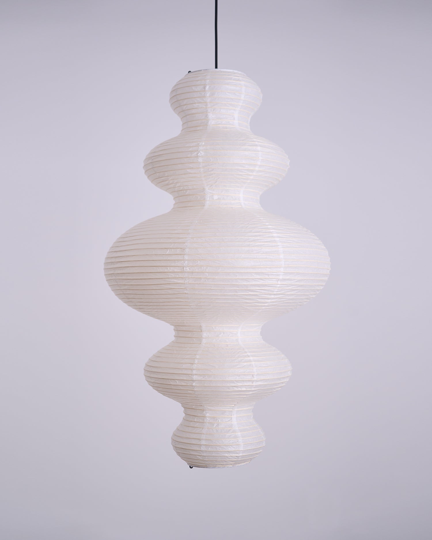 Pendant Light Rice Paper 18.5 in White Dining Room Hanging Ceiling Lamp Adjustable Cord Minimalist Japanese Style | Thomler