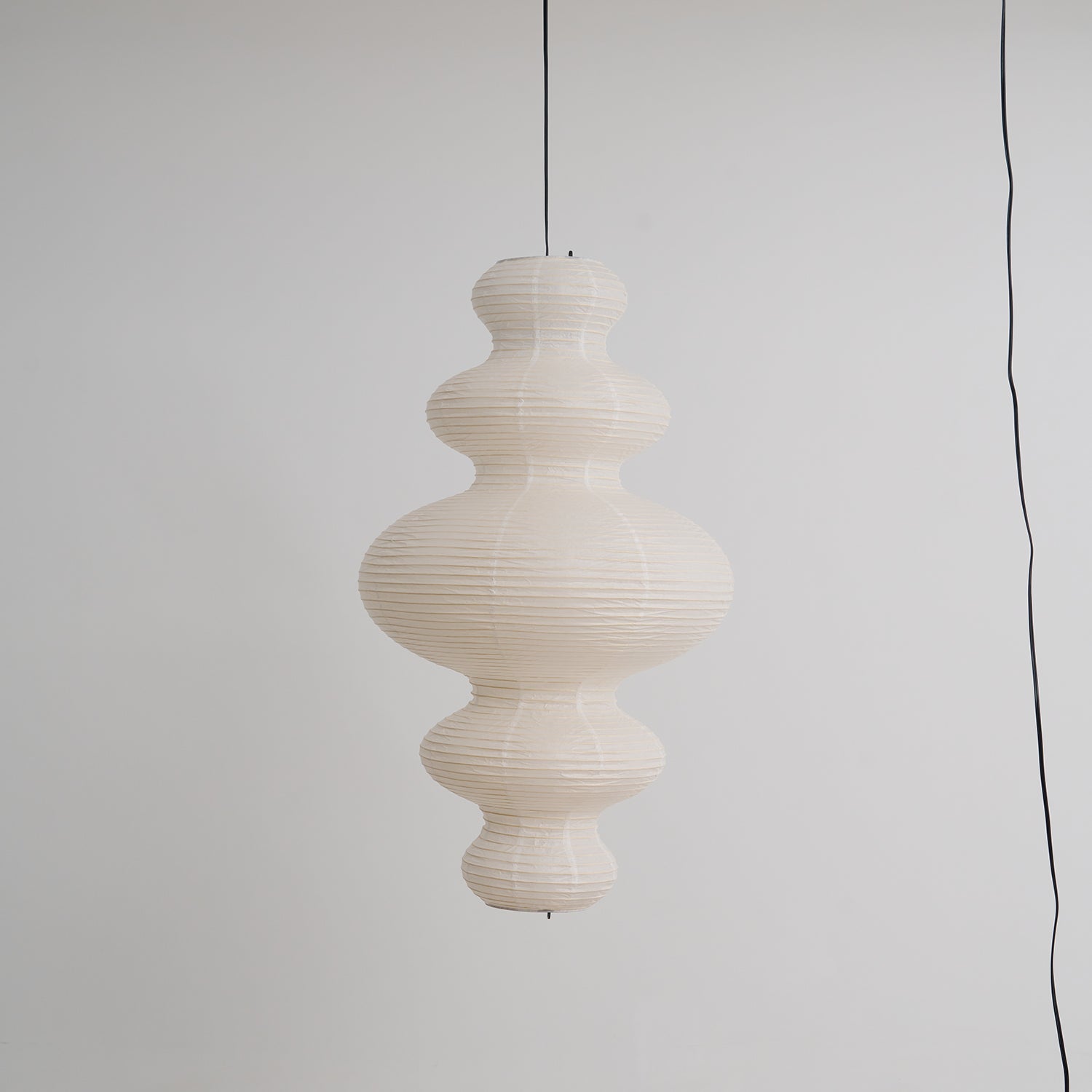 Pendant Light Rice Paper 18.5 in x 32.2 in White Dining Room Kitchen Island Hanging Lamp Sculptural Modern Minimalist | Thomler