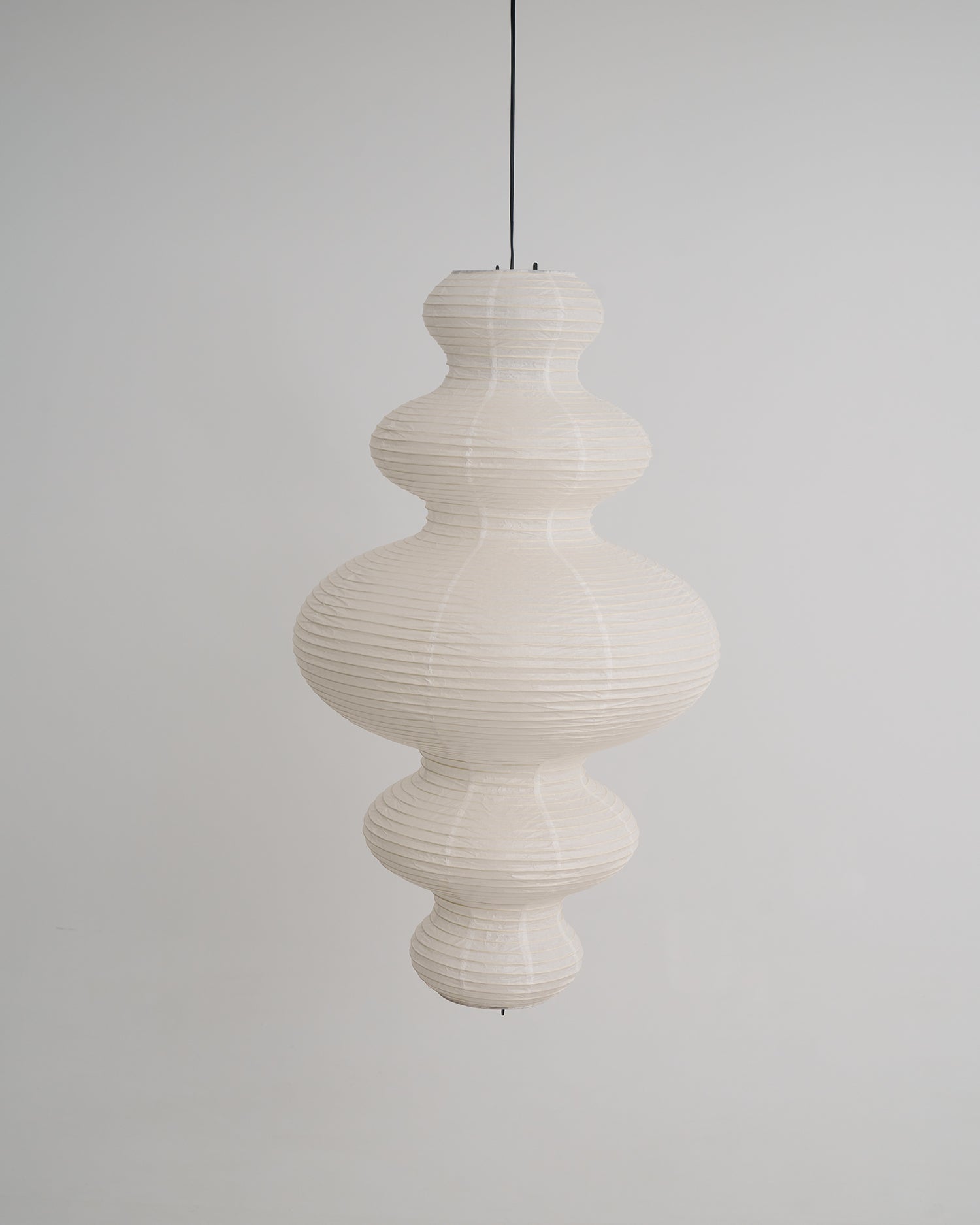 Pendant Light Rice Paper 18.5 in x 32.2 in White Dining Room Kitchen Island Hanging Lamp Sculptural Modern Minimalist | Thomler