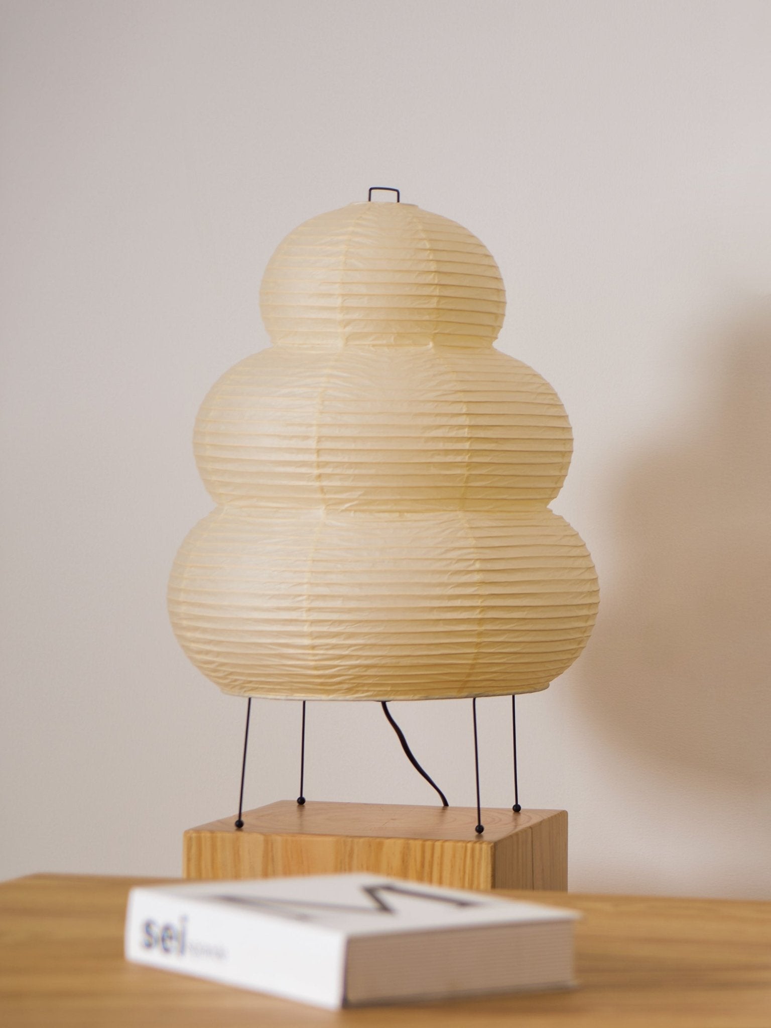 Table Lamp Rice Paper 16.9 in Indoor LED Bedroom Desk Nightstand Light | Thomler