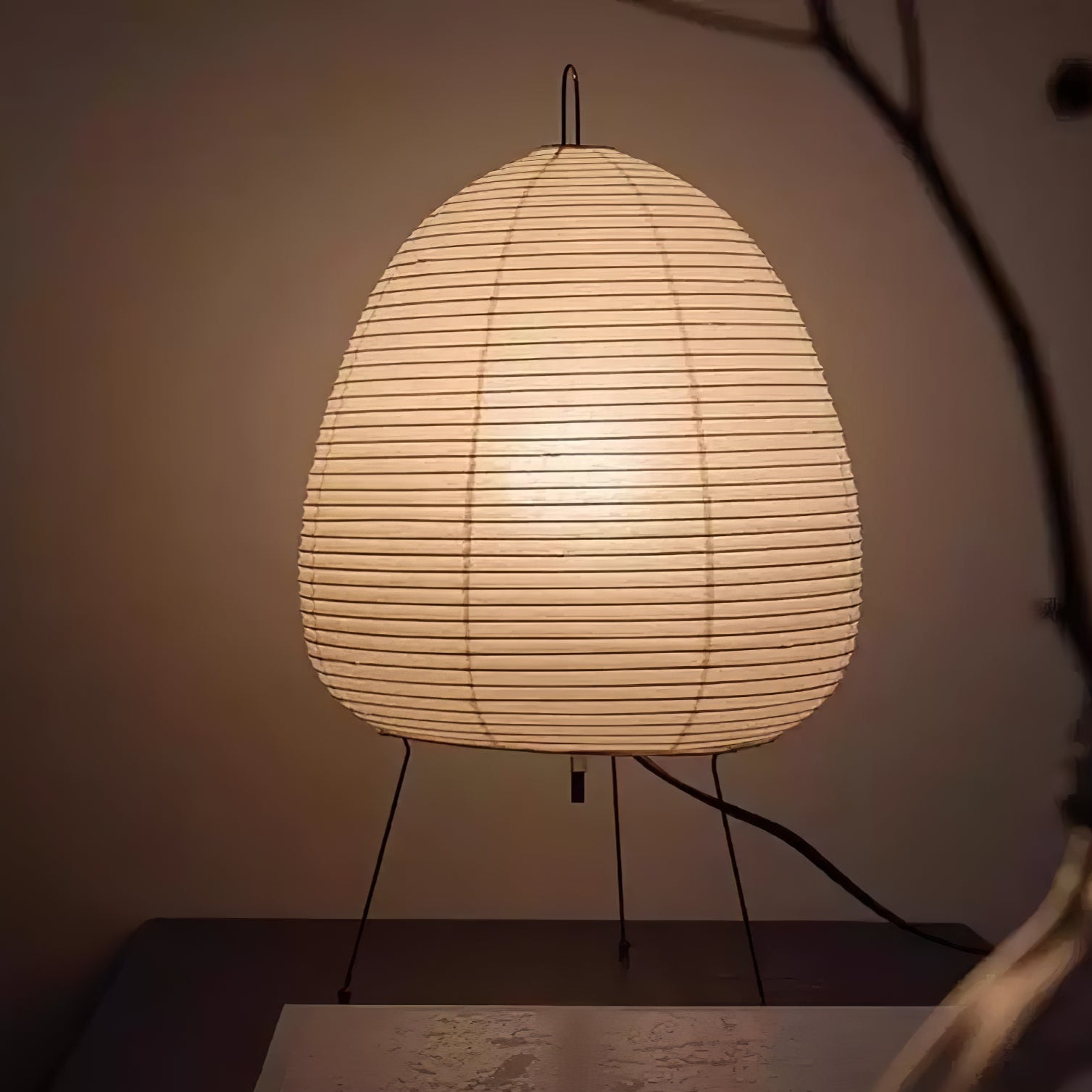 Table Lamp Rice Paper 16.9 in Indoor LED Bedroom Desk Nightstand Light | Thomler