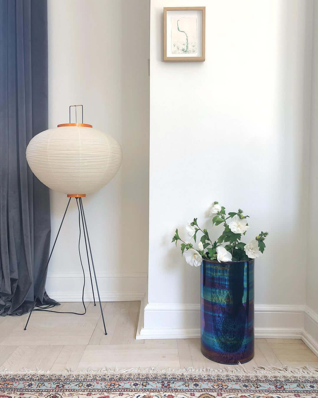 Akari Floor Lamp 47 in Mulberry Paper White Indoor Ambient Lighting Decorative Sculpture | Thomler