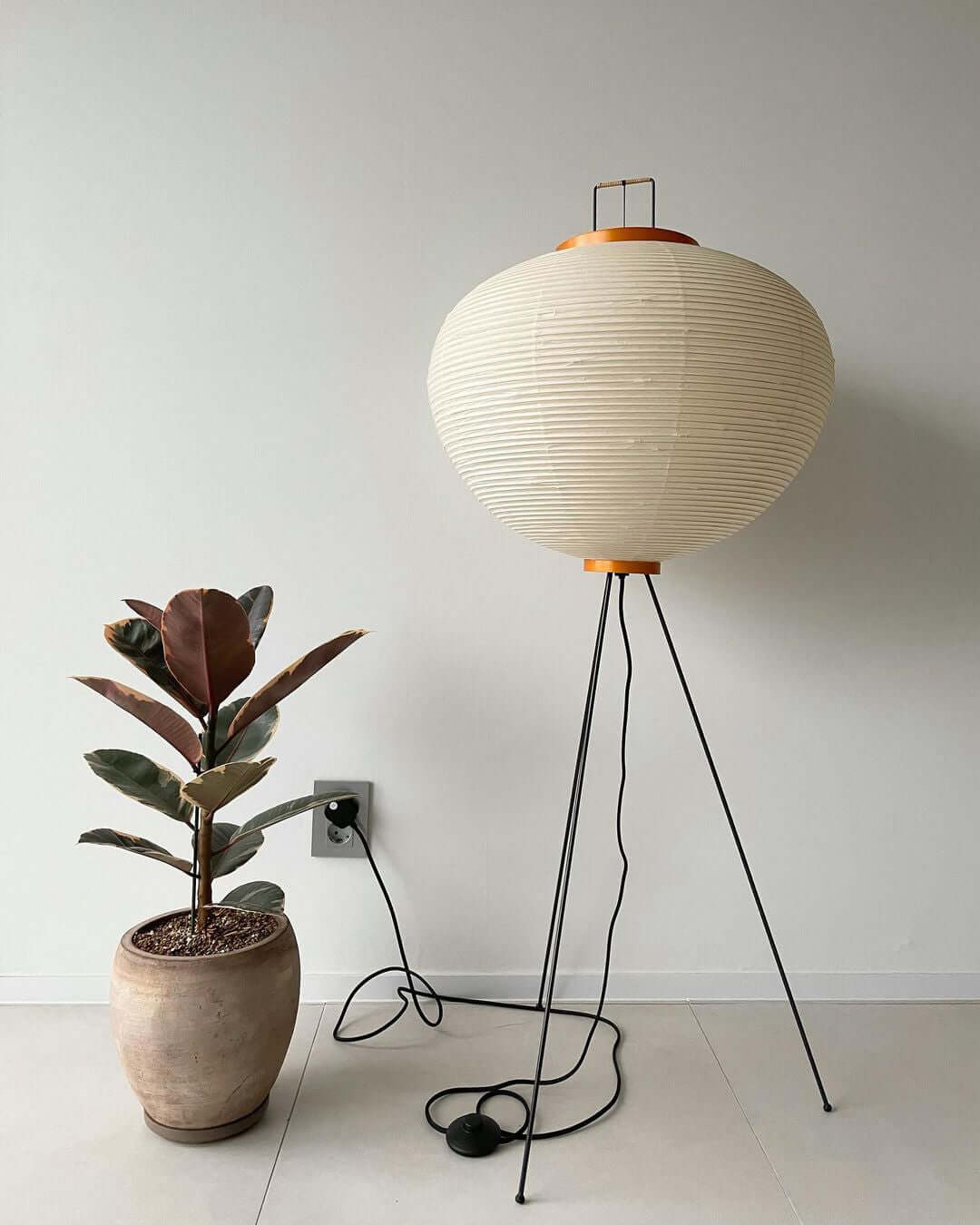 Akari Floor Lamp 47 in Mulberry Paper White Indoor Ambient Lighting Decorative Sculpture | Thomler