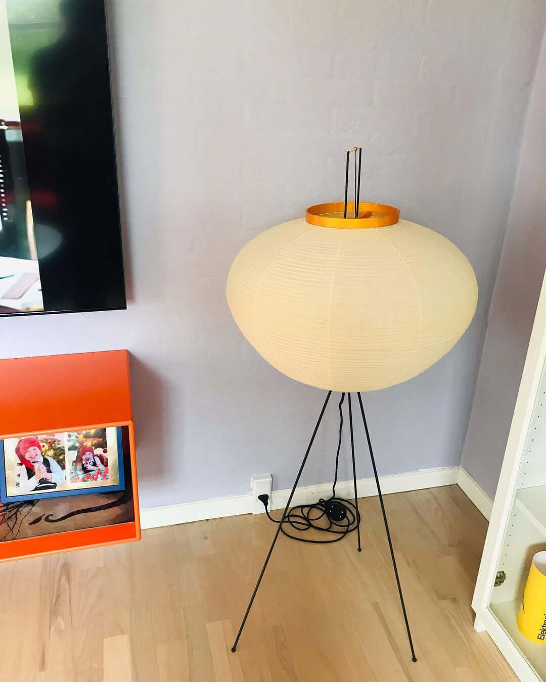 Akari Floor Lamp 47 in Mulberry Paper White Indoor Ambient Lighting Decorative Sculpture | Thomler