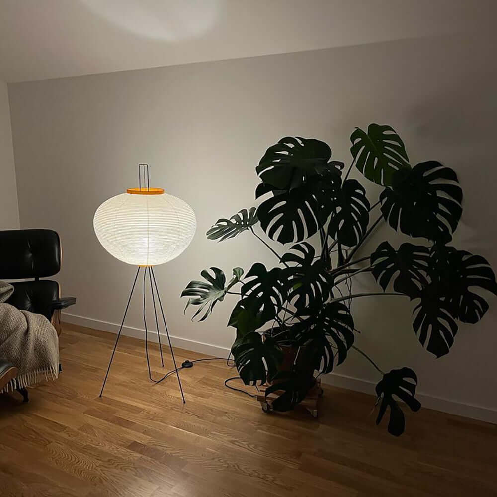 Akari Floor Lamp 47 in Mulberry Paper White Indoor Ambient Lighting Decorative Sculpture | Thomler